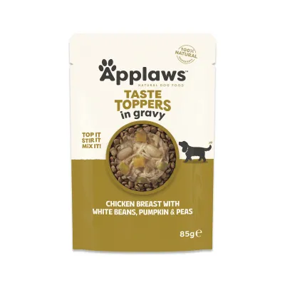 Hrană Umedă Câine Adult, Applaws Toppers, Pui și Vegetale în Sos, 85g