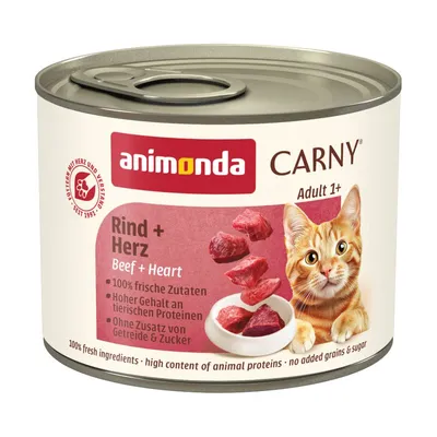 24 x 200 g animonda Carny Adult Adult: Vită & inimi