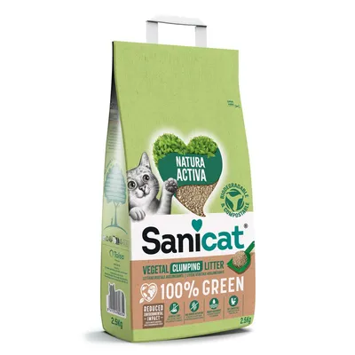 Sanicat Natura Activa 100% Green Pachet economic: 2 x 2,5 kg