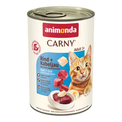 Animonda Carny Adult 6 x 400 g Vită, cod & rădăcină de pătrunjel