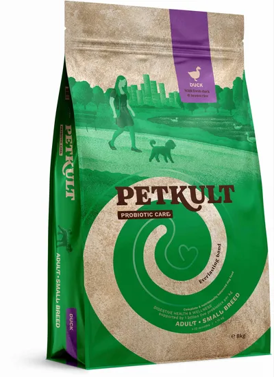 Petkult Probiotics Adult small, talie mică, Rață și orez 2 kg
