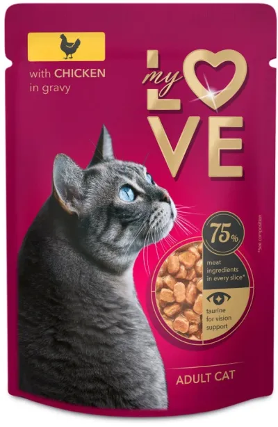 MY Love Plic Hrana umeda pentru pisici, cu Pui în sos 85g
