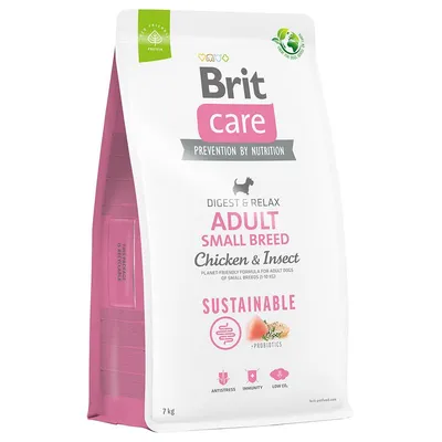 Brit Care Dog Sustainable Adult Small Breed Pui și insecte 7 kg