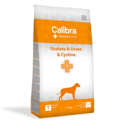 Calibra Veterinary Diets Oxalate & Urate & Cystine, Xs-Xl, Ou, dietă veterinară, hrană uscată câini, sistem urinar, 2kg
