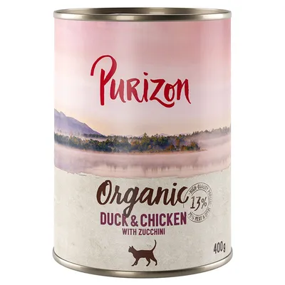 Purizon Organic 12 x 400 g Rață și pui cu dovlecel