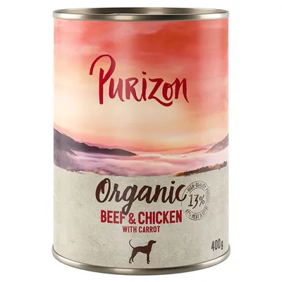 Purizon Organic 12 x 400 g Vită și pui cu morcovi