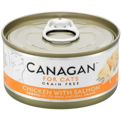 Canagan Conservă pentru pisici, cu Pui și Somon 75g
