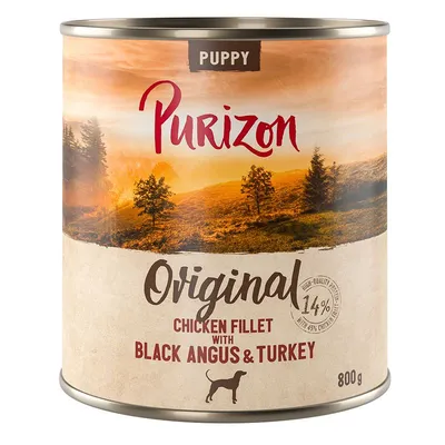 Purizon Original 12 x 800 g Puppy: File de pui cu vită Black Angus & curcan