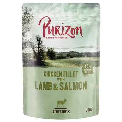 Purizon Original 24 x 300 g Adult: File de pui cu miel & somon cu cartofi și pere