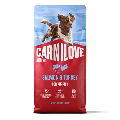 Carnilove Active Puppies cu somon și curcan 12 kg