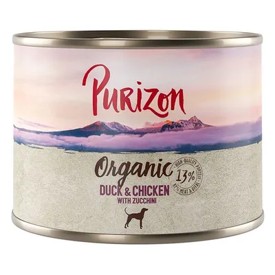 Purizon Organic 24 x 200 g Rață și pui cu dovlecel