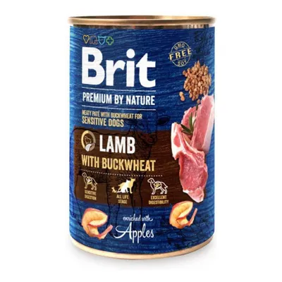 Hrană Umedă Câine Adult, Brit Premium by Nature, Miel și Hrișcă, 400g