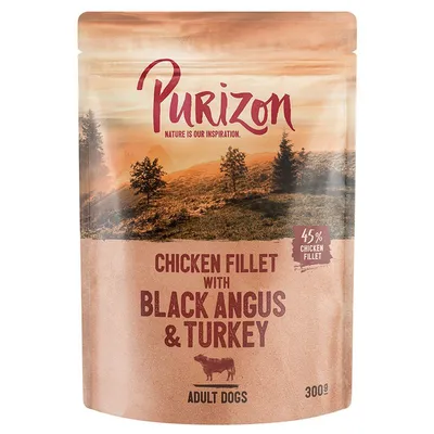 Purizon Original 24 x 300 g Adult: File de pui cu Black Angus & curcan cu cartofi dulci și merișoare