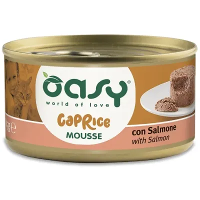 Oasy Caprice Conservă pentru pisici, Mousse cu Somon 85g