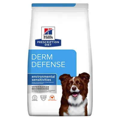 Hill's Prescription Diet Derm Defense, Pui, dietă veterinară câini, hrană uscată, piele & blana, 4kg