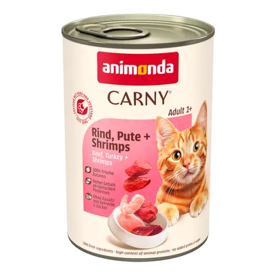 Animonda Carny Adult 6 x 400 g Vită, curcan și creveți