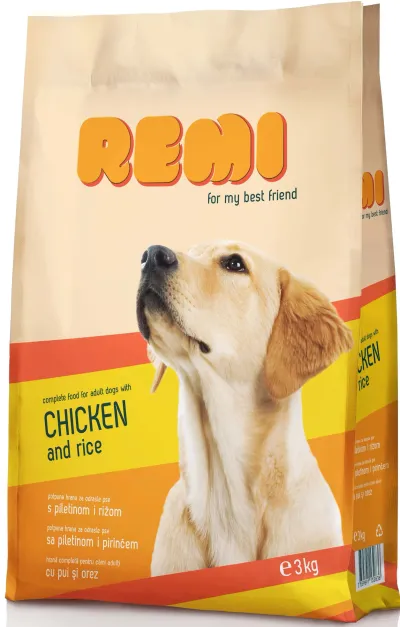 Remi hrană uscată pentru câini adulți, cu Pui și orez 3 kg