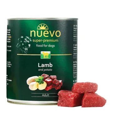 Nuevo Miel și Cartof, Xs-Xl, conservă hrană umedă fără cereale câini, (pate), 800g