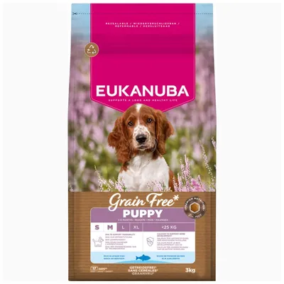 Eukanuba Grain Free Puppy Small & Medium Breed Pește de mare 2 x 3 kg