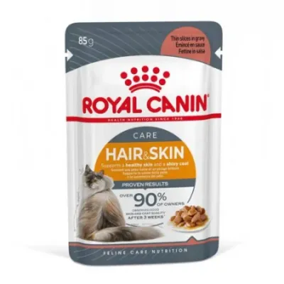 Royal Canin Hair&Skin Care Adult hrană umedă pisici piele & blană (în aspic), 85g