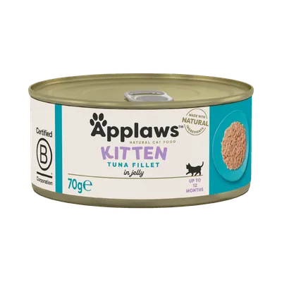 Applaws Kitten, Ton, conservă hrană umedă pisici junior, (în aspic), 70g
