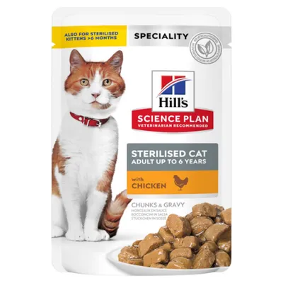 Hill's SP Feline Adult Sterilised Plic Pui, 85 g