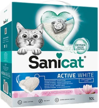 Sanicat Nisip igienic pentru pisici Active White Lotus Flower 10L/8,5kg