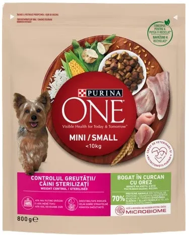 Purina ONE Mini Hrană uscată pentru câini Curcan/Orez 800g