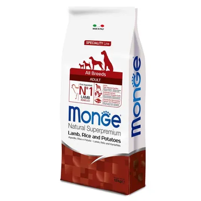 Monge Super Premium Miel, orez și cartofi 12 kg