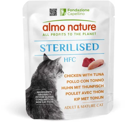 Almo Nature Holistic Plic pentru pisici sterilizate, cu Pui și Ton 50g