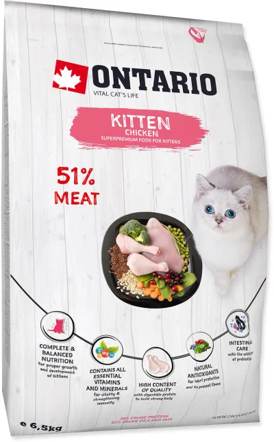 Ontario Kitten Hrană uscată pentru pisicuțe, cu Pui 2 kg