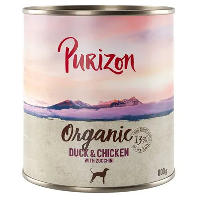Purizon Organic 12 x 800 g Rață și pui cu dovlecel