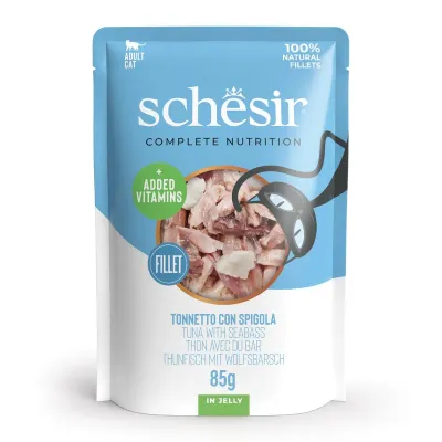 Schesir Plic hrană umedă pentru pisici Ton cu Biban 85g