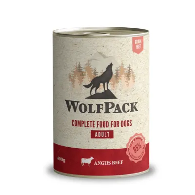 WolfPack Adult Vită Angus, Hrană umedă pentru câini adulți 400 g