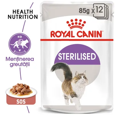 Royal Canin Sterilised Adult, hrană umedă pisici sterilizate, (în sos), 85g