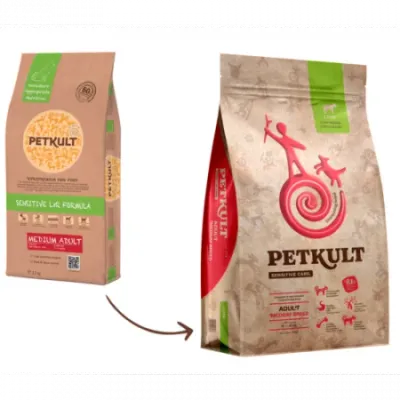 Petkult Sensitive Adult medium, talie medie, Miel și orez 3 kg