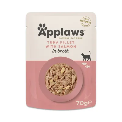 Hrană Umedă Pisică Adult, Applaws, Ton cu Somon în supă, 70g