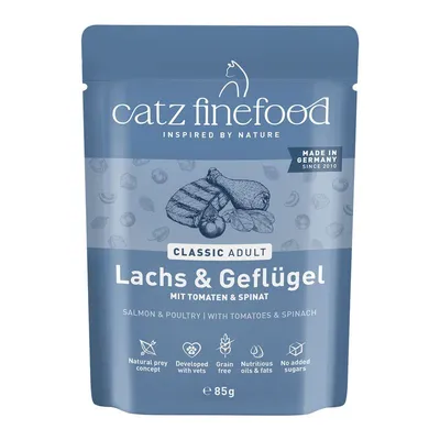 Catz Finefood 64 x 85 g Somon & carne de pasăre
