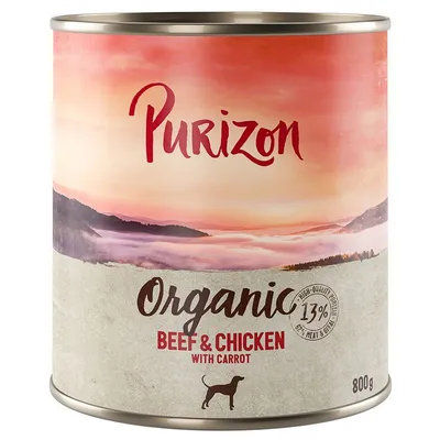 Purizon Organic 6 x 800 g Vită și pui cu morcovi