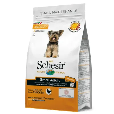 Schesir Small Adult Monoprotein, Hrană uscată pentru câini, cu pui, 800g