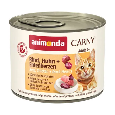 Animonda Carny Adult 6 x 200 g Vită, pui & inimi de rață