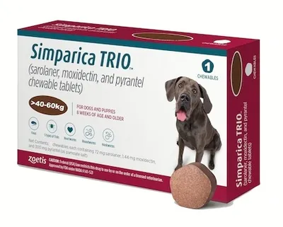 Simparica Trio câini 40-60 kg, 1 tabletă