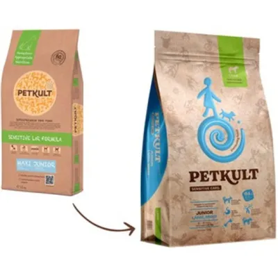 Petkult Sensitive Junior large, talie mare, Miel și orez 3 kg