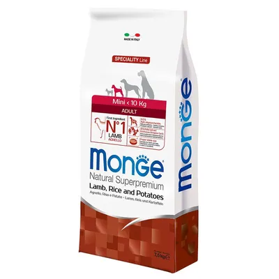 Monge Natural Superpremium Adult Mini Miel, orez și cartofi 2 x 7,5 kg