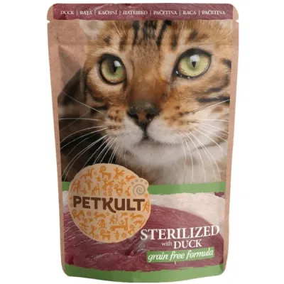 Petkult Plic pentru pisici sterilizate, cu Rață 100g