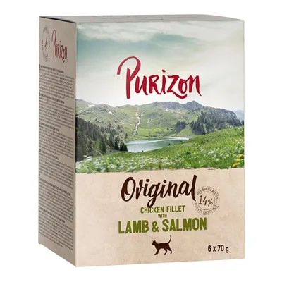 Purizon 24 x 70 g - fără cereale Adult: File de pui cu miel și somon