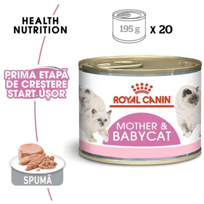 Royal Canin Mother & BabyCat, hrană umedă pisici, mama și puiul, (mousse), 195g