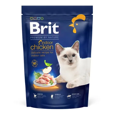 Brit Premium by Nature Indoor, Pui, hrană uscată pisici de interior, 800g
