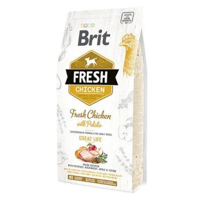 Brit Fresh Adult Hrană uscată cu pui și cartofi 2,5 kg