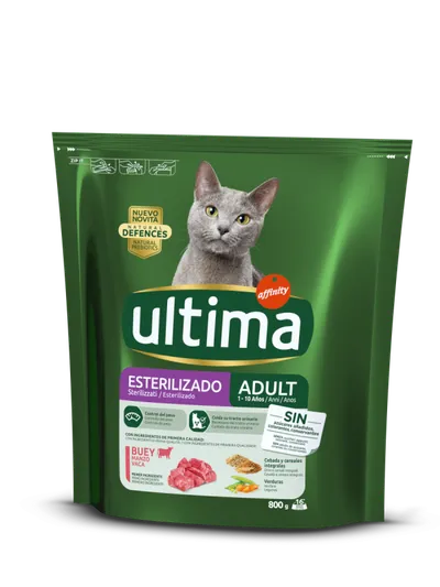 Hrană Uscată Pisică Adult, Ultima, Sterilizat, Vită, 800g